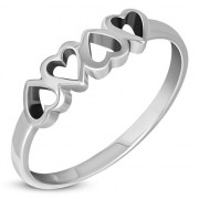 Plain Simple Silver Hearts Ring, rp628